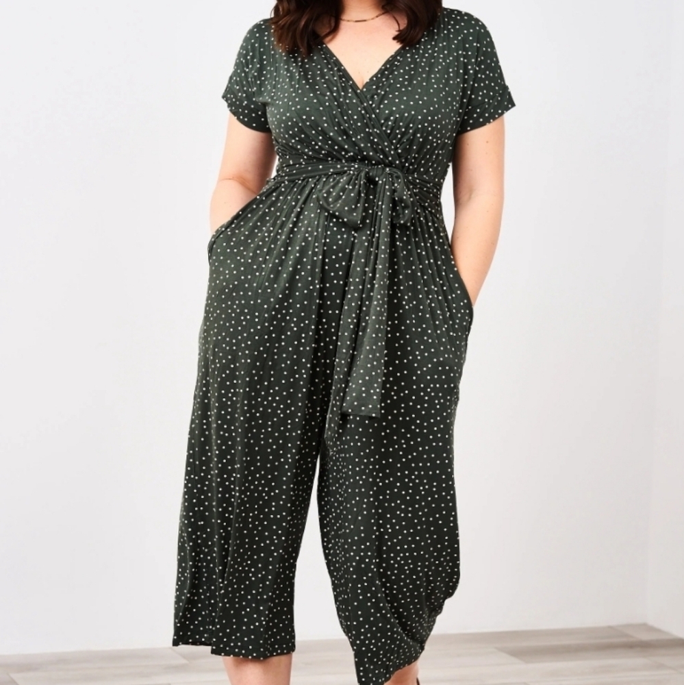 Latched Mama Green and White Polka Dot Fabric
